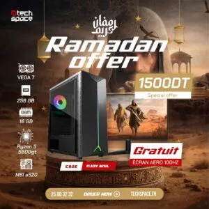 Full Setup - Offre Ramadan | Ryzen 5 5600GT | Vega 7 | 16GB | SSD 256GB + Écran 100Hz GRATUIT