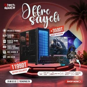 Full Setup – OFFRE SAYEFI | AMD Ryzen 5 5500GT | Radeon Vega 7 | 8GB | NVMe 256GB