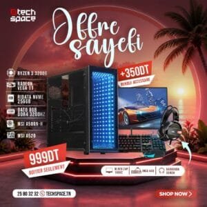 Full Setup – OFFRE SAYEFI | AMD Ryzen 3 3200G | Radeon Vega 11 | 8GB | NVMe 256GB