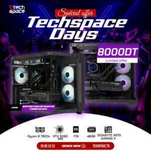Boitier Setup – Techspace Days Edition | Ryzen 9 7900x | MSI RTX 5080 | 48GB DDR5 | 1TB SSD