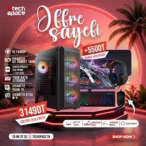 Full Setup – OFFRE SAYEFI | Core i5 14400F | RX 7800 XT 16GB | 16GB | SSD NVME 256GB + 1TB HDD