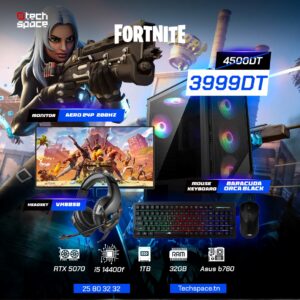 Full Setup – Fortnite Edition | NVIDIA RTX 5070 | i5-14400F | 32GB DDR4 | 1TB SSD | Aero 24" 200Hz