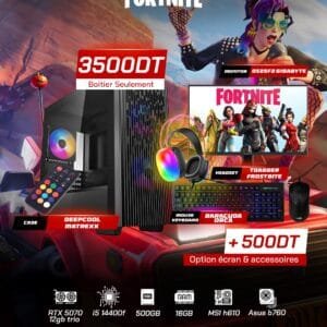 Full Setup – Fortnite Edition | i5 14400F | RTX 5070 12GB | 16GB DDR4 | 500GB SSD
