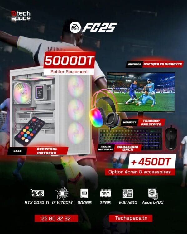 Full Setup – FC25 Edition | i7 14700KF | RTX 5070Ti 16GB | 32GB DDR4 | 500GB SSD X