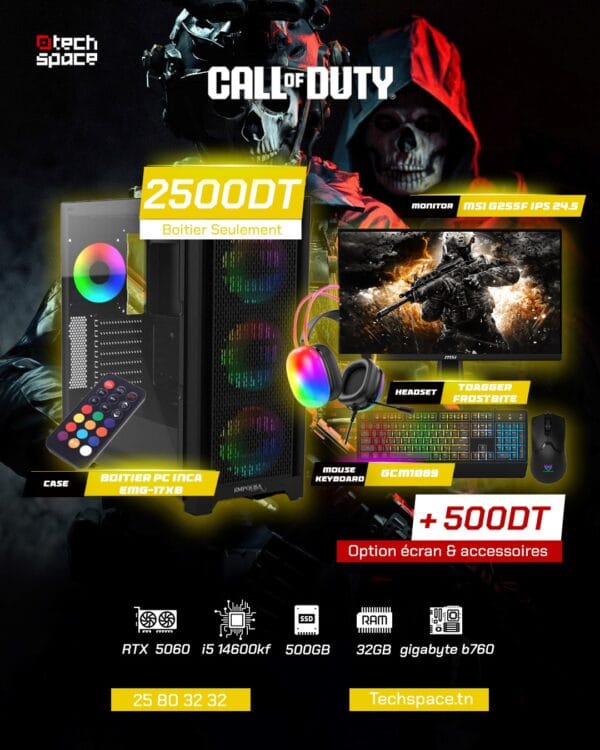 Full Setup – Call of Duty Edition | i5 14600KF | RTX 5060 | 32GB DDR4 | 500GB SSD
