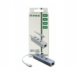 Adaptateur LAN ARGUS IT 410 USB 3.0 Type-C Silver – Hub 3 Ports + RJ45 Gigabit