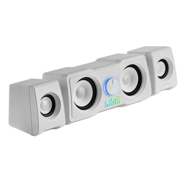 MARS GAMING MS22 SPEAKERS 35W DUAL SUBWOOFER - WHITE