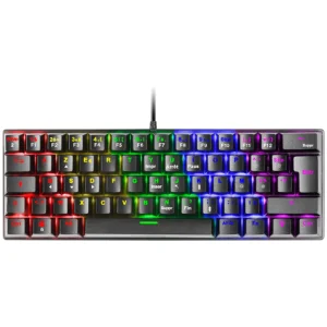 MARS GAMING MK60 MECHANICAL 60% KEYBOARD, BLUE Switch - BLACK - AZERTY