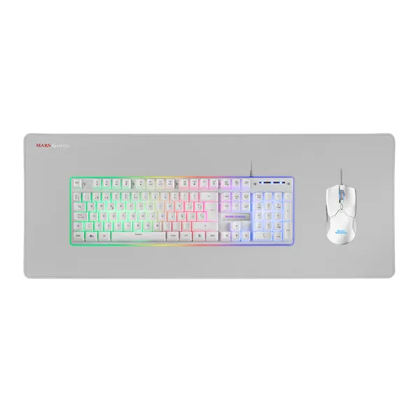 MARS GAMING MCPX Combo 3en1 (Clavier+Sourie+TapisXL) - WHITE