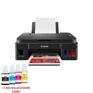 Imprimante Canon PIXMA G3410 + 4 Bouteilles d'Encre Incluses