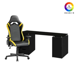 Pack Bureau Pc V1 [150x70] X Chaise GAMING MARS GAMING PRO YELLOW