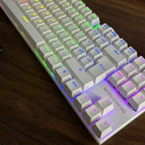 MARS GAMING MK80 MECHANICAL TKL KEYBOARD, RED Switch ,White
