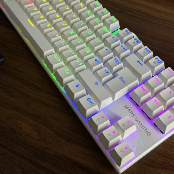 MARS GAMING MK80 MECHANICAL TKL KEYBOARD, RED Switch ,White