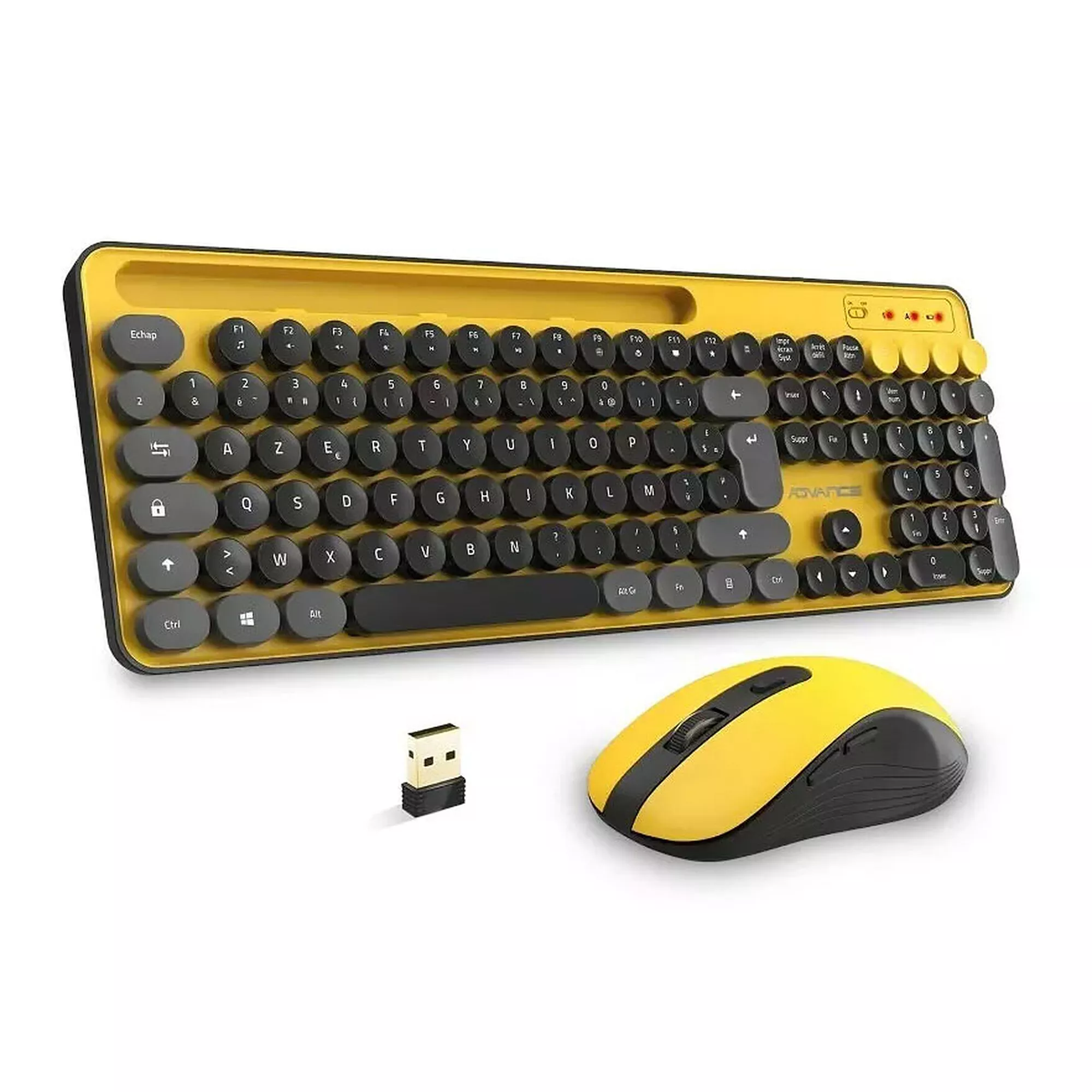 Pack Clavier Souris Advance Pep's Wireless (Jaune)