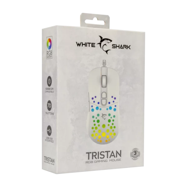 White Shark MOUSE GM-9004 TRISTAN RGB WHITE