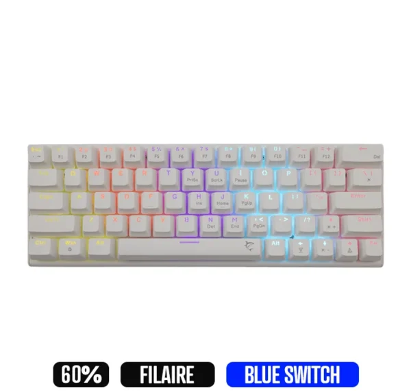 WhiteShark Wakizashi Mechanical White Gaming Keybaord | BlueSwitch