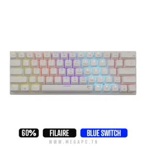 WhiteShark Wakizashi Mechanical White Gaming Keybaord | BlueSwitch