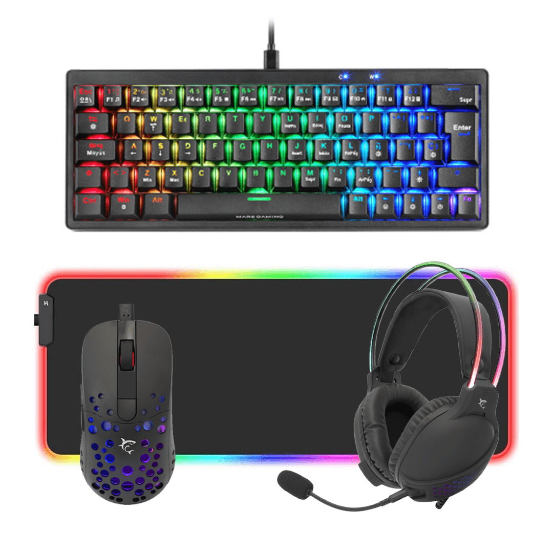 Combo Gaming 4 en 1 Shark / Souris + Casque + Tapis + Casque