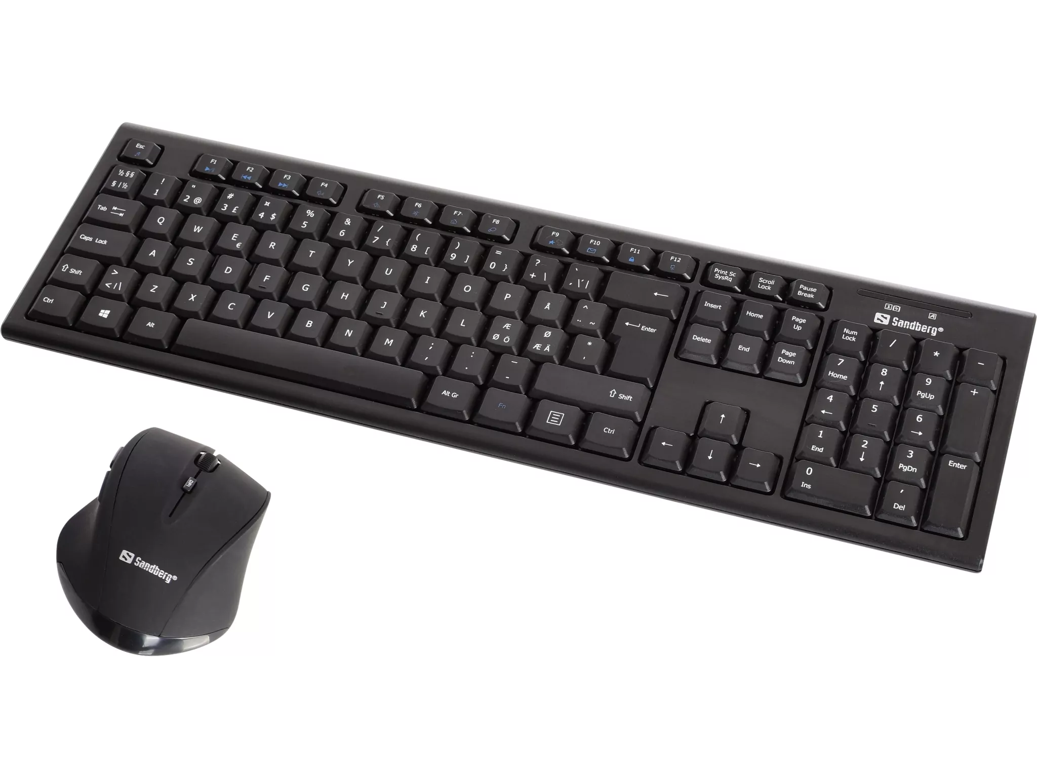 Pack 2en1 Sandberg Clavier et Souris Sans Fil | Noir | 631-20