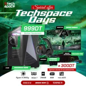 Full Setup – Techspace Days Edition | Ryzen 5 3400G | Vega 7 | 8GB DDR4 | 256GB SSD