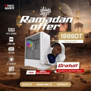 Full Setup – Offre Ramadan | Intel I3 12100F | RTX 5060 | 16GB | SSD 256GB + Casque GRATUIT
