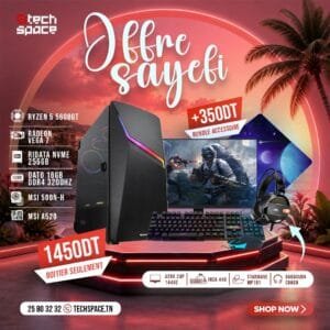 Full Setup – OFFRE SAYEFI | AMD Ryzen 5 5600GT | Radeon Vega 7 | 16GB | NVMe 256GB