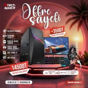 Full Setup – OFFRE SAYEFI | AMD Ryzen 5 5600GT | Radeon Vega 7 | 16GB | NVMe 256GB