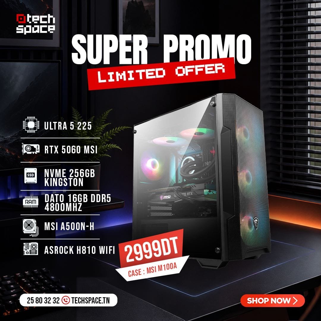 PC Gamer Super Promo - Intel Core Ultra 5 225 | MSI RTX 5060 | 16GB RAM DDR5 | 256GB SSD NVMe