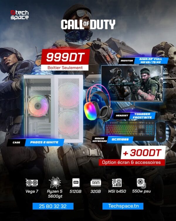 Full Setup – Call of Duty Edition | Ryzen 5 5600GT | Vega 7 | 32GB DDR4 | 512GB SSD