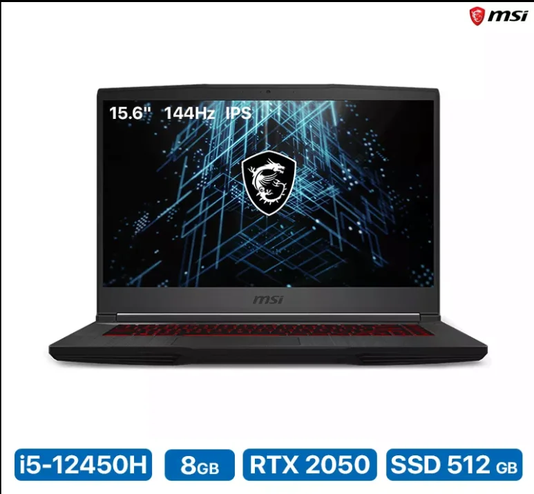achat MSI Thin GF63 | 15.6" | i5-12450H I RTX 2050 | 8GB RAM / 512GB SSD+ Sac dos tunisie