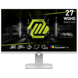 ÉCRAN GAMING MSI MAG 274QRFW 27" WQHD IPS / 180 HZ / 1 MS / PIVOTANT / BLANC - Tech Space