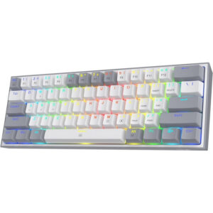 CLAVIER MÉCANIQUE GAMER REDRAGON FIZZ K617-WH-GR / RGB / RED SWITCH