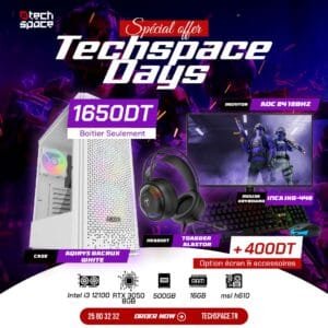 Full Setup – Techspace Days Edition | Intel Core i3 12100 | RTX 3050 | 16GB DDR4 | 500GB SSD