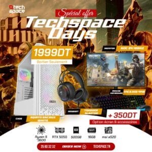 Full Setup – Techspace Days Edition | Ryzen 5 3600 | RTX 5050 | 16GB DDR4 | 500GB SSD