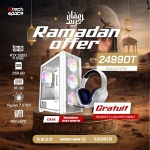 Full Setup – Offre Ramadan | Ryzen 7 5700 | RTX 5060 TI 8GB | 16GB | SSD 256GB + Casque GRATUIT