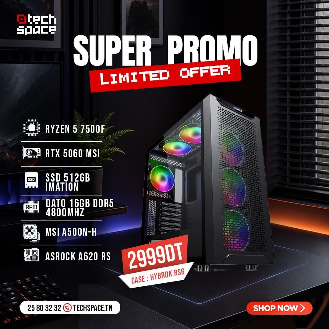 PC Gamer Super Promo - AMD Ryzen 5 7500F | MSI RTX 5060 | 16GB RAM DDR5 | 512GB SSD