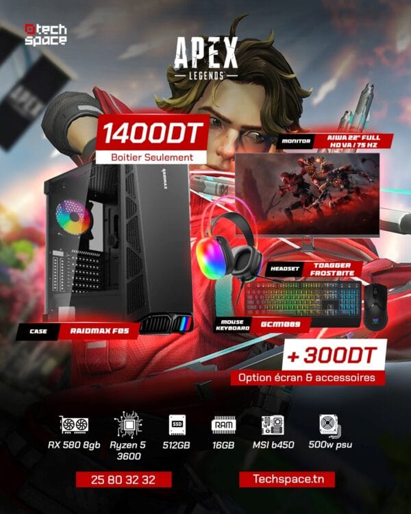 Full Setup – Apex Legends Edition | Ryzen 5 3600 | RX 580 8GB | 16GB DDR4 | 512GB SSD