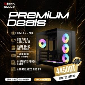 Setup Techspace - Premium Deals | AMD Ryzen 7 7700 | RTX 5070 ZOTAC 12GB | 16GB DDR5 | SSD 500GB