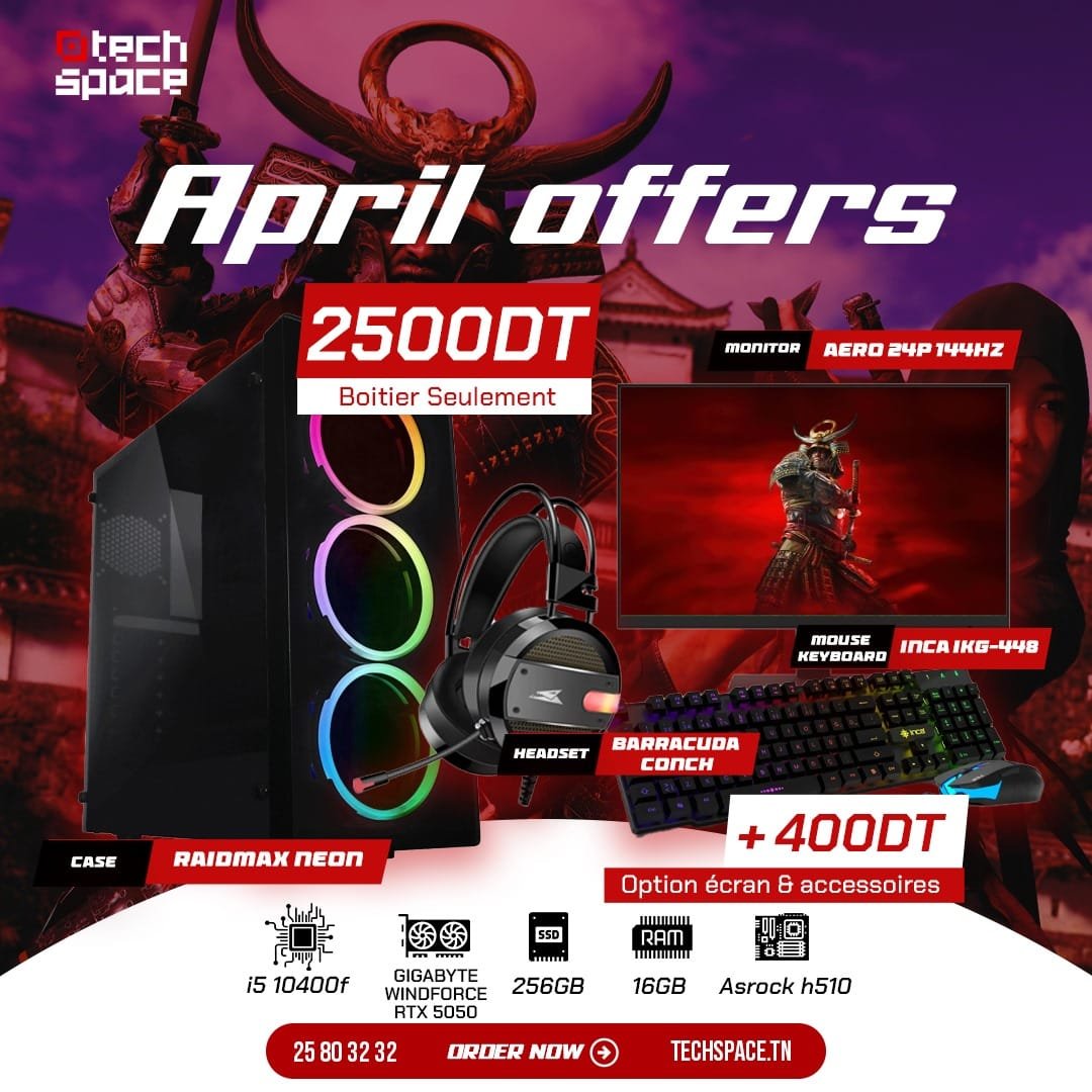 Full Setup – APRIL OFFER | Intel I5 10400f | GIGABYTE RTX 5050 | 16GB | SSD 256GB