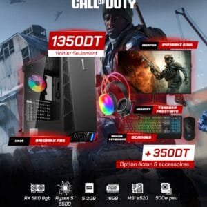Full Setup – Call of Duty Edition | Ryzen 5 5500 | RX 580 8GB | 16GB DDR4 | 512GB SSD