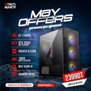 Setup TechSpace – MAY OFFERS | Intel Core i5-11400F | MSI SHADOW RTX 5060 | 16GB | SSD 512GB