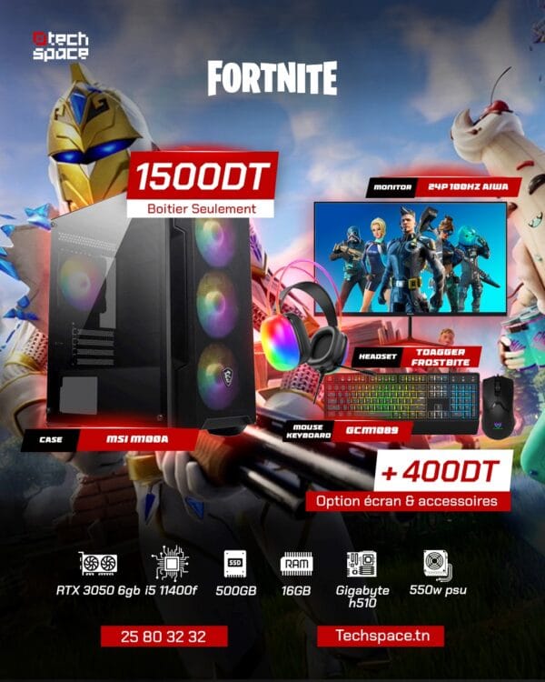 Full Setup – Fortnite Edition | i5 11400F | RTX 3050 6GB | 16GB DDR4 | 500GB SSD