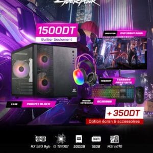 Full Setup – CyberPunk Edition | i5 12400F | RX 580 8GB | 16GB DDR4 | 500GB SSD