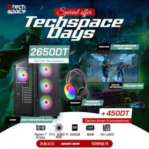 Full Setup – Techspace Days Edition | Ryzen 7 5700X | RTX 5060 TI | 16GB DDR4 | 500GB SSD