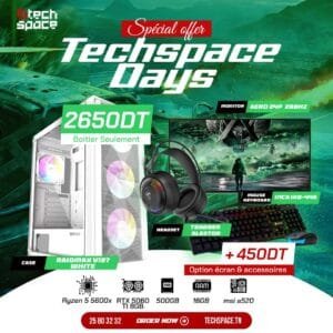 Full Setup – Techspace Days Edition | Ryzen 5 5600x | RTX 5060 TI 8GB | 16GB DDR4 | 500GB SSD
