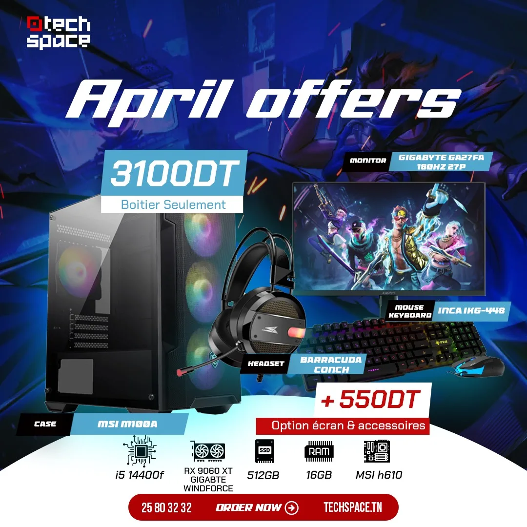 Full Setup – APRIL OFFER | Intel I5 14400f | RX 9060XT 16GB | 16GB | SSD 512GB