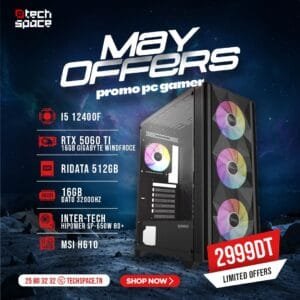 Setup TechSpace – MAY OFFERS | Intel Core i5-12400F | RTX 5060 TI 16GB | 16GB | SSD 512GB