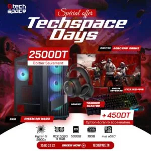 Full Setup – Techspace Days Edition | Ryzen 5 5600x | RTX 5060 TI 8GB | 16GB DDR4 | 500GB SSD