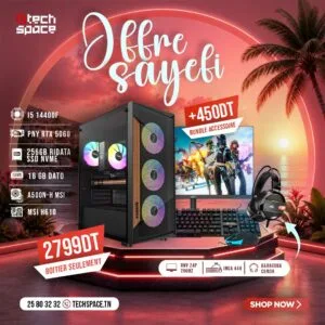 Full Setup – OFFRE SAYEFI | Intel i5 14400F | PNY RTX 5060 | 16GB DATO | NVMe 256GB