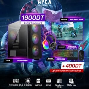 Full Setup – Apex Legends Edition | i5 11400F | RTX 3060 12GB | 16GB DDR4 | 512GB SSD